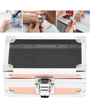 Nail Drill Holder Dustproof Nail Drill Container with Multiple Holes Lockable Design for Salon Technicians (Dazzling Gold) - Buy Online on GoSupps.com
