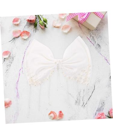 minkissy Girl Bows Bridal Hair Accessories Girls Hair Accessories Girl Hair Accessories Fringe Trim Hair Bows for Girls Back Hair Bow Clip Girls Hair Bows Pearl Headgear White Bride Wedding - Buy Online on GoSupps.com