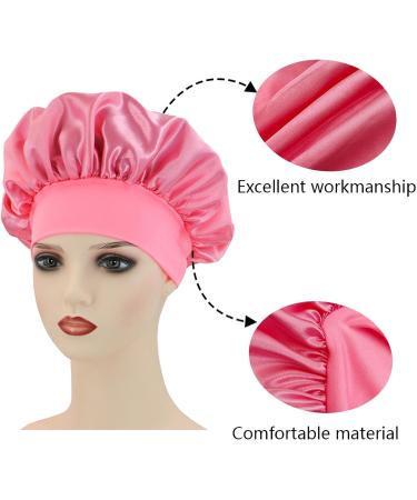 Satin Hair Towel Hair Plopping Towel - Elegant Satin Hair Towel for Women Chic Silk Hair Wrap Comfortable Hair Turban Wrap for Home Pink - Buy Online on GoSupps.com