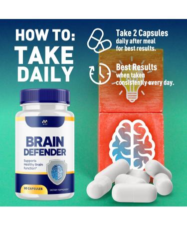 Brain Defender Capsules Official Brain Defender Supplement with All Natural Ingredients Braindefender Advanced Nootroptic Formula with Maximum Strength Vitamins for Health and Wellness (60 Capsules) - Buy Online on GoSupps.com