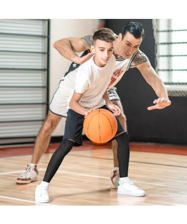 Tiesome 2 Pair Children's Long Compression Leg Sleeves - UV Protection Slipproof Support for Football & Basketball - Comfortable Athletic Gear in Black - Buy Online on GoSupps.com