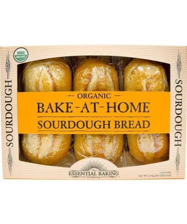 Bake-At-Home Organic Sourdough 3 Loaves 54.6 Oz/1.55 Kg. 3.41 Pound (Pack of 1)