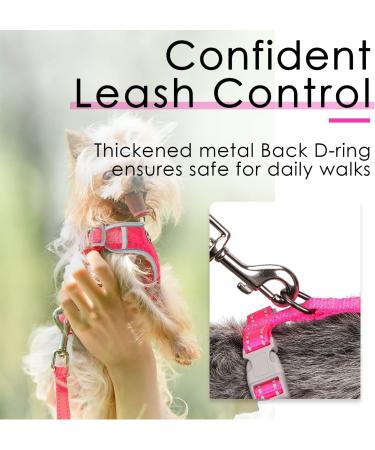Thinkpet No-Pull Dog Harness & Leash Set - Breathable Adjustable & Reflective Safety Harness for Small Medium & Large Dogs | Soft Comfortable & Safe - Pink/Red (1 Pack) - Buy Online on GoSupps.com