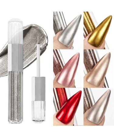 Mirror Nail Polish Metallic Gel Nail Polish Effect Long Lasting Gorgeous Glossy Nail Art Decoration 5 Colors Metallic Gel Nail Polish Set Metallic Nail Polish for DIY Salon Home - Buy Online on GoSupps.com