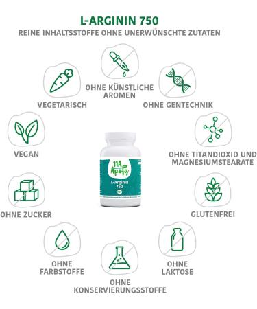 11A-Apofy L-Arginine 750 mg - High Purity Arginine | 2 250 mg Daily Dose | 100 Capsules | Fermented from Sugar Cane | International Shipping - Buy Online on GoSupps.com