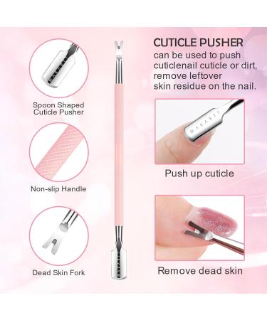 Makartt Cuticle Pusher and Nail Polish Scraper: Double-Sided Cuticle Pusher Dead Skin Cleaner - Professional Gel Nail Polish Remover - Buy Online on GoSupps.com