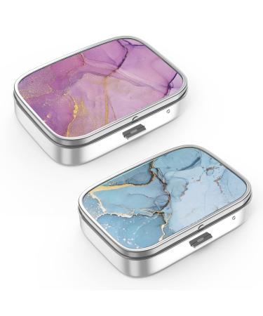 Pill dose 2 subject medicine pill portable pill box for bag or wallet Pillendose decorative metal medicine-vitamin organizer Unique gift (Set-2-Starry Night 2 Pieces) 2 Pieces Set-2-Starry Night - Buy Online on GoSupps.com