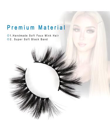 6-Pair 25mm Wispy Volume False Eyelashes Set - Miss Kiss QUEEN | Natural Look Fake Mink Lashes for Women - Soft, Lightweight, and Reusable - Buy Online on GoSupps.com