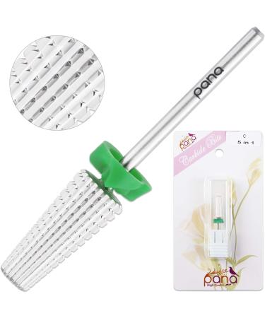 PANA Nail Carbide 5 in 1 Bit - Two Way Rotate use for Both Left and Right Handed - Fast remove Acrylic or Hard Gel - 3/32" Shank - Manicure Nail Art Drill Machine (Coarse - C Silver) Coarse - C Silver - Buy Online on GoSupps.com