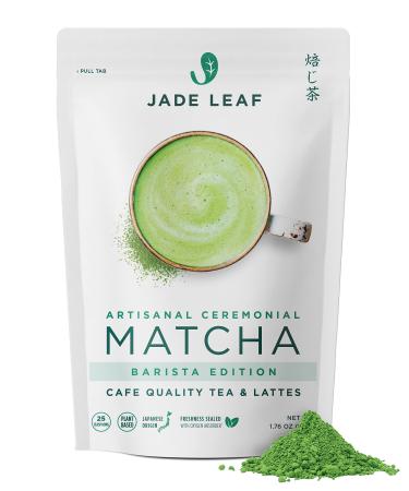 Jade Leaf Artisanal Ceremonial Grade Matcha Green Tea Powder - Authentic Japanese Origin - Barista Edition For Cafe Quality Tea & Lattes (1.76 Ounce) Artisanal Barista Grade 1.76 Ounce (Pack of 1)