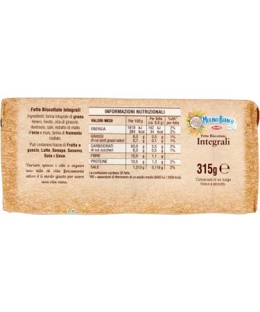  Italian Gourmet E.R. Mulino Bianco Pack of 12 Biscottate Le Integrali - 315 g - Biscotte - Biscotte - 400 g - Buy Online on GoSupps.com