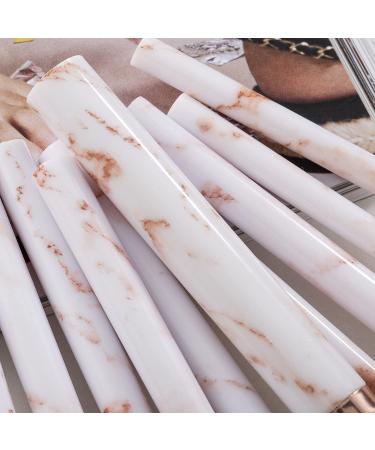 16PCs Premium Marble Makeup Brush Set - Synthetic Face Eye Lip Kits for Foundation, Powder, Eyeshadow - Pink - Buy Online on GoSupps.com