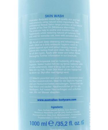 Australian Bodycare Tea Tree Oil Antiseptic Skin Wash 1000ml inc pump - Buy Online on GoSupps.com