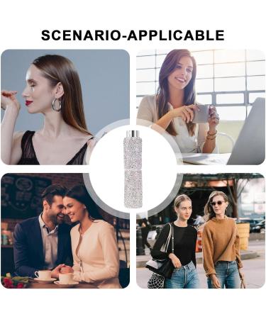 Rhinestone Perfume Atomizer | 10ml Refillable Bling Crystal Travel Perfume Bottle | Pocket Size Perfume Spray Dispensers | Outdoor Travel Dispensing Bottle for Cosmetic & Perfume Other Liquids White - Buy Online on GoSupps.com