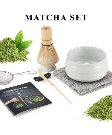 7 Piece Matcha Set Fouet Matcha Macha Tea Set with Matcha Spoon Whisk Holder Matcha Balai Shovel Strainer Matcha Kit Traditional Japanese Tea Ceremony Best Gift for Lovers Blanc pur - Buy Online on GoSupps.com