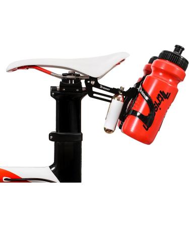 TriSeven Premium Cycling Saddle Cage Holder - Lightweight for Triathlon & MTB | Holds 2 Water Bottles & 2 CO2 Cartridges | (Not Include Water Cages) - Buy Online on GoSupps.com