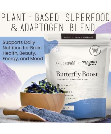 Philosophie Butterfly Boost Superfood Blend - Plant-Based Adaptogen with Butterfly Pea Flower Ashwagandha & Maca Root for Enhanced Brain Function Energy & Digestion - Shop Internationally - Buy Online on GoSupps.com