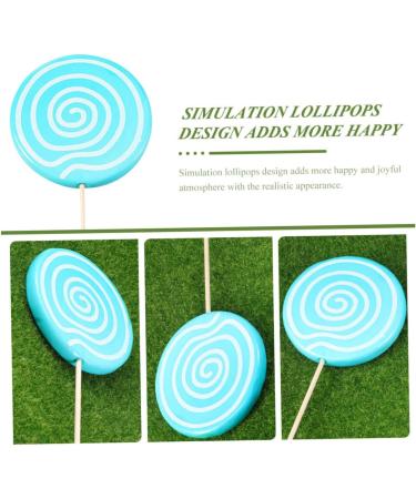 VILLFUL 2pcs Simulation Lollipop Popular Toys Lollipop Props Large Music Decor Lollipop Display Lollipop Photo Lollipop for Photo Bulk Toys Candy Cane Pool Party Wooden Ornament Oversized Blue 35X14X1CM - Buy Online on GoSupps.com