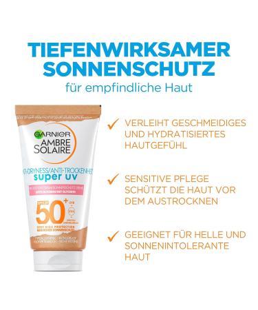 Garnier Sensitive Expert + Sunscreen SPF 50 - Waterproof Sun Protection for Sensitive Skin | 50ml - Buy Online on GoSupps.com