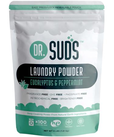 New Dr Suds Natural Laundry Detergent Powder 100+ Loads Eucalyptus & Peppermint Made with Natural Earth Ingredients 64 Ounces