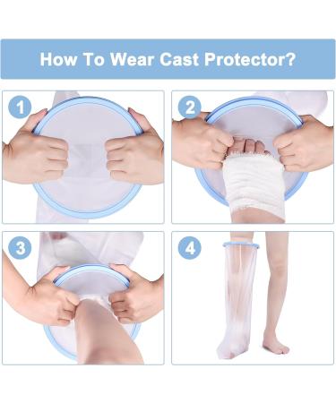 Apasiri Cast Cover Lower Leg - Reusable Waterproof Protector for Adult Leg, Ankle, Foot, Toe - Keep Cast Dry in Shower - 100% Watertight Seal - Buy Online on GoSupps.com