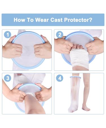 Fasola Waterproof Lower Leg Cast Cover for Adults - Reusable, Shower Proof, Keeps Cast Dry - M-Lower Leg Size - Buy Online on GoSupps.com