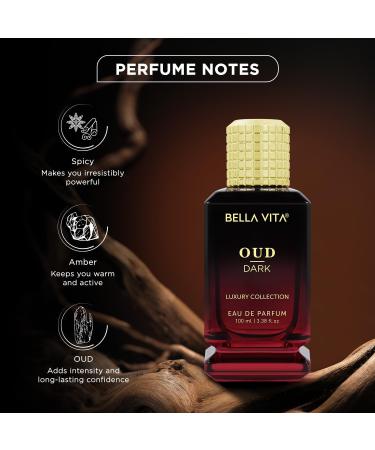 Bella Vita Luxury Men Oud Dark Eau De Parfum Intense Liquid Perfume With Grapefruit Orris Vetiver |Woody Musky Long Lasting Edp Fragrance Scent 100 Ml - Buy Online on GoSupps.com