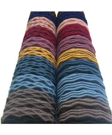RN BEAUTY 100 PCS Cotton Hair Ties - High Elastic Seamless Hair Bands with Pattern Texture - 10 Mixed Colors Traceless Ponytail Holder - 2 inch Diameter - No Damage Hair Rings for Women - Buy Online on GoSupps.com