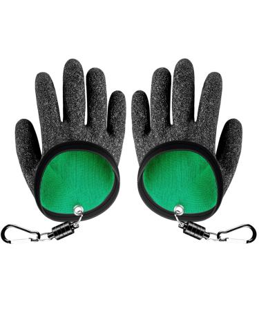 PSOWQ waterproof fishing gloves 2 pieces of stab -resistant bite festivals and waterproof gloves with a magnetic lock for safe handling of predatory fishing such as pike
