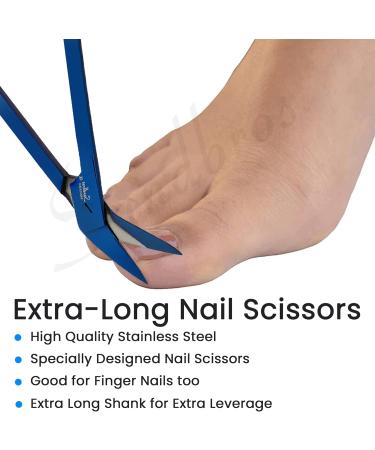 Toenail Scissors Extra Long 19 cm Stainless Steel with Micro Teeth (Blue..) - Buy Online on GoSupps.com