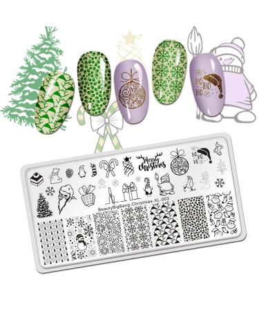 BEAUTYBIGBANG 4-Pack Christmas Nail Stamping Plate | Winter Nail Art Design Stamp Kit - Snowflake Santa Reindeer Tree | Manicure Template Set for New Year Gift - Buy Online on GoSupps.com