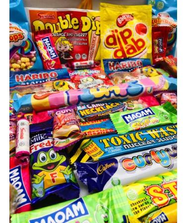 Happy 40th Birthday Pick N Mix The Ultimate Retro Nostalgia Sweet Selection 70s 80s Box Sweet Hamper - Present Gift With Over 60 Items Pi ata Filler Freddo Black Jacks ect - Buy Online on GoSupps.com