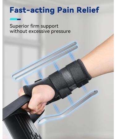 Fitomo Wrist Support with 3 Metal Splints - Left Hand L/XL, Blue - Buy Online on GoSupps.com