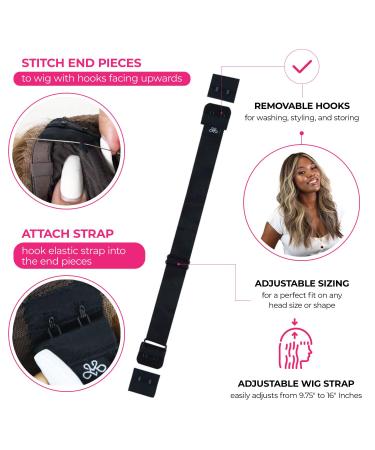 Milano Collection 3 Pack No-Slip Adjustable Wig Straps for Glueless Installs - Black - Buy Online on GoSupps.com