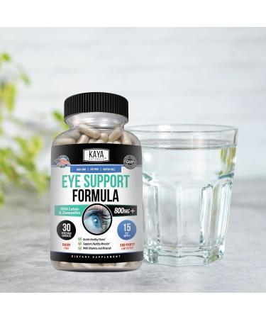 Kaya Naturals Eye Health Supplement Lutein and Zeaxanthin Vision Health Eye Strain Support 800 mg Vitamin Supplement 30 Capsules 30 Count (Pack of 1) - Buy Online on GoSupps.com