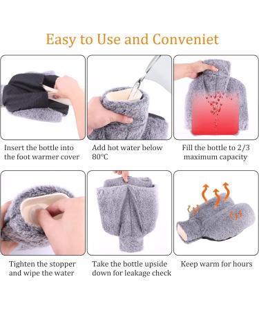 2L Foot Warmer & Hot Water Bottle | Plush Cover for Pain Relief - Ideal for Neck Shoulders & Period Pain | Hand Warmers for Men & Women - Buy Online on GoSupps.com