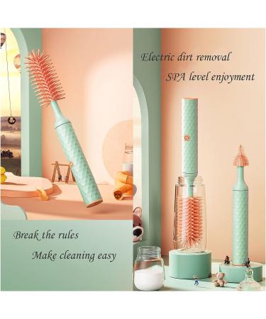 4Pcs Rechargeable Electric Silicone Bottle Brush Set - 2023 New Multifunctional Cleaner for Baby Bottles, Pacifiers, Straws - Blue - Buy Online on GoSupps.com