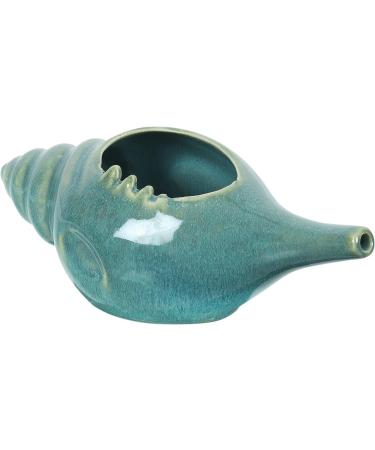 Qimacplus Leak Proof Durable Ceramic Neti Pot Non-Metallic and Comfortable Grip | Microwave and Dishwasher Friendly Natural Treatment for Sinus and Congestion Attractive Designed (Light Blue) - Buy Online on GoSupps.com