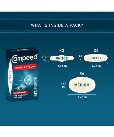Compeed Blister Care Bandages 12 Ct Mixed Sizes (3 Packs) - Heel & Foot Patches for Prevention & Treatment - Waterproof Packaging - Buy Online on GoSupps.com