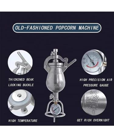 Hand Popcorn Machine Chinese Traditional Popcorn Maker Open Fire Heating Popcorn Maker Stainless Steel Popcorn Popper Popcorn Pressure Cooker for Family Party Fun - Buy Online on GoSupps.com