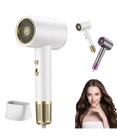 Hair Dryer High Speed Hair Dryer Travel Size High Speed Hair Dryer Fast Drying Reduces Frizz for Home Travel Salon Blow Dryer with Diffuser for Curly Hair Portable Travel (white)