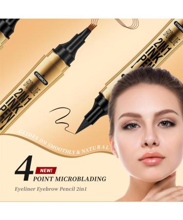 Shop 2-in-1 Magic Eyebrow Pencil | 2024 Upgraded Waterproof Microblading Pen - Light Brown & Black - Buy Online on GoSupps.com