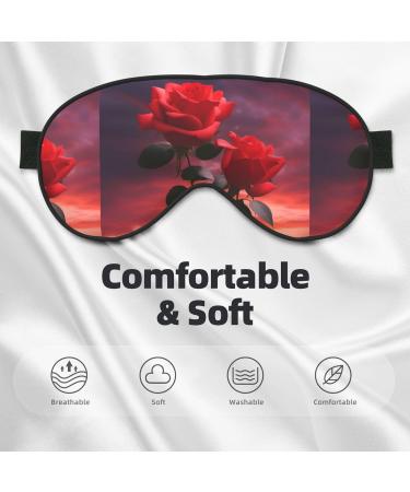 Buy Two Red Roses Unisex Elastic Adjustable Blackout Sleep Eye Mask | Ideal for Travel Yoga Home & Office Naps - International Shipping Available - Buy Online on GoSupps.com