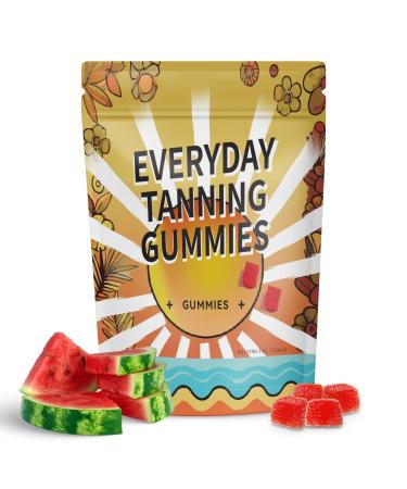 Daily Tanning Gummies Natural Sunless Tanning for Women with Astaxanthin Lycopene & Beta Carotene Antioxidant Rich Boosts Melanin Watermelon Flavor 60 Chewables