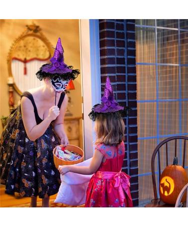 Halloween Witch Hat Headband & Striped Knee High Socks Set - Purple | Cosplay Costume & Party Favors Supply - Buy Online on GoSupps.com