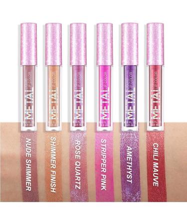 Allbesta Lipgloss Waterproof Lipstick Long Lasting Metallic Shimmer Glitter Lipstick - Buy Online on GoSupps.com