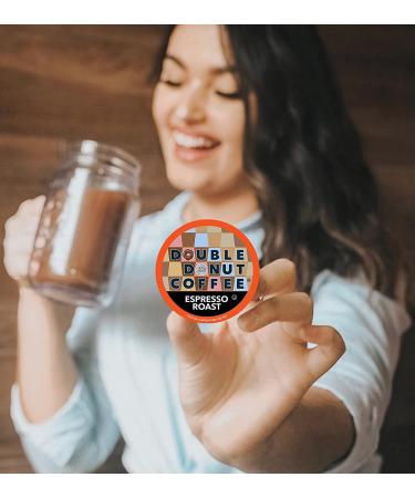 Double Donut Dark Roast Coffee Pods - Espresso Roast - 80 Count - Recyclable Single Serve Pods for Keurig - Strong Espresso Coffee- Pack of 1 - Buy Online on GoSupps.com