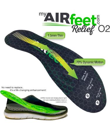 Dynamic Active Arch Support Insoles | AIRfeet Relief O2 for Plantar Fasciitis & Leg Fatigue | M/L Size for All Day Comfort - Buy Online on GoSupps.com