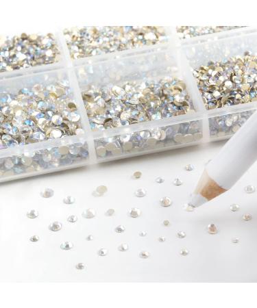 Beadsland 7200PCS Flatback Rhinestones - Clear Nail Gemstones Mixed Sizes SS3-SS10 with Wax Pen Kit | Crafting Essentials - Buy Online on GoSupps.com