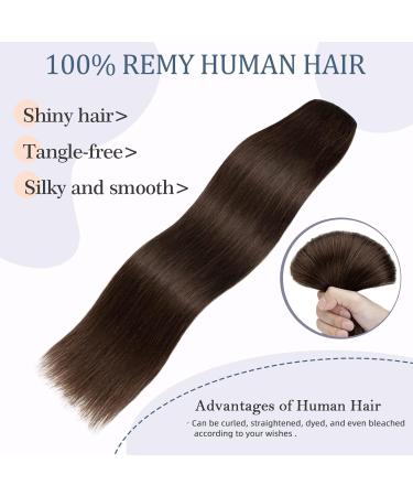 Hair Part Real Hair Clip-In Extensions - 1PC 5 Clips Thick 7A Human Hair Soft 20cm 60g Medium Brown 04# - Buy Online on GoSupps.com